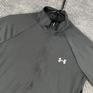 Under Armour Pullover Shirt Womens Small Black Long Sleeve Heatgear Loose Active